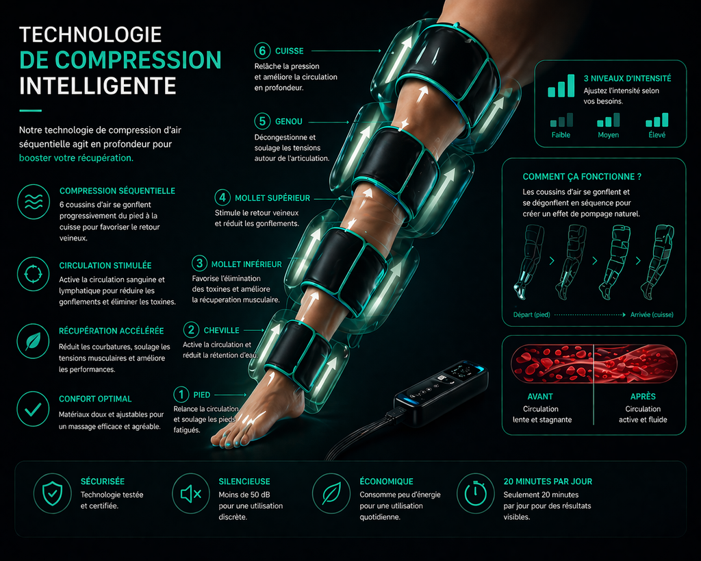 Bottes de compressions I Pressothérapie des jambes