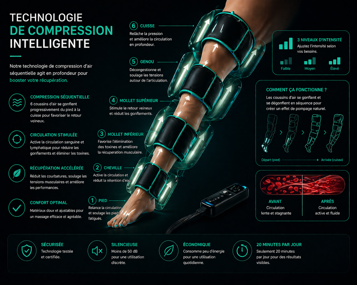 Bottes de compressions I Pressothérapie des jambes